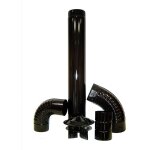 Coude de po�le vitrifi� noir 45� 120 mm