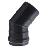 Coude porcelaine 45o pour poele a' granule's mf diame'tre de raccordement 10 cm sans joint noir mat