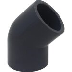 Coude pvc pression 45 degr�s ff 63mm 63 mm int�rieur pn16 femelle femelle ff