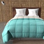 Soleil d ocre - couette bicolore bleu et lin mi - saison 350g 240x220 cm Soleil d ocre - couette bicolore bleu et lin mi - saison 350g 240x220 cm