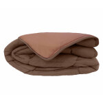 Couette chaude microfibre bicolore 400 gr / m2 marron chocolat 240x260 cm