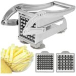 Coupe frites - acier inoxydable - 2 lames de rechange - antid�rapant - outils de cuisine professionnel ...