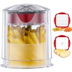 Coupe - frites manuel, découpe pommes de terre, oignons, fruits et légumes, 2 lames, compact avec bac ... Coupe - frites manuel, découpe pommes de terre, oignons, fruits et légumes, 2 lames, compact avec bac ...