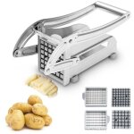 Coupe - frites, coupe frites manuel, coupe frite professionnel avec 2 lames de rechange en acier inoxydable ...