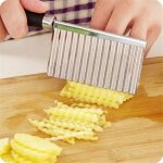 Coupe - frites de pommes de terre accessoires de cuisine en acier inoxydable couteau � vagues lame dentel�e ...