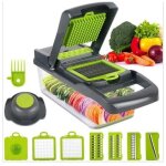 Coupe - lgumes multifonctionnel 40 cm avec rcipient, coupe - pommes de terre, coupe - oignons, trancheuse ...