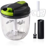 Coupe - oignons manuel, hachoir � oignons de 900 ml avec 5 lames en acier inoxydable et m�langeur manuel, ...