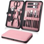 Coupe ongle professionnel coupe cuticule acier inoxydable - trousse manucure pedicure set de 18pcs avec ...