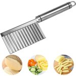 Coupe pomme de terre, couteau ondul  frites, coupe patate, couteau ondul en acier inoxydable, coupe ...