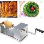 Coupe - pommes de terre en spirale en acier inoxydable avec poign�e antid�rapante et pieds antid�rapants ...