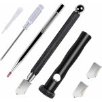 Coupe - verre pour verre de 2 � 20 mm avec poign�e ergonomique - coupe - diamant professionnel avec 3 ...