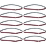 Courroies abrasives 10pcs, bande de pon�age en oxyde d'aluminium ponceuse � bande abrasive 457x13mm pour ...