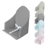 Coussin d'assise universel miam avec harnais pour chaise haute b�b� - gris fonc� uni monsieur b�b�