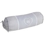 Coussin boudin gris en coton et lin