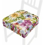 Emmevi mv s. p. a. - coussin pour chaise en coton amovible lavable bande �lastique fleuri vif - violet ...