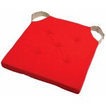 Coussin de chaise rversible rouge et lin en coton 38 x 38 cm