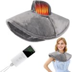 Coussin chauffant cervicales, 57�34cm chauffe cou cervicales �paules avec 9 niveaux et r�glage de la ...