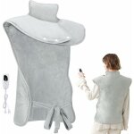 Jusch ? coussin chauffant cervicales et dos 61x94 cm ? 6 niveaux de chaleur 40 - 60�c ? 4 r�glages de ...