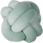 Coussin d�coratif noeud vert en forme de balle en grosse mailles de laine xxl polyester pour canap� ou ...