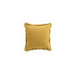 Homemaison - coussin bordures franges vanina - l 45 cm x l 45 cm - jaune - livraison gratuite