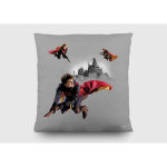 Coussin - harry potter quidditch 3 personnages - 40x40 cm