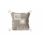 Soleil d ocre - coussin imprim en polaire microfibre 45x45 cm love, par soleil d'ocre