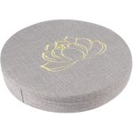 Coussin en lin brod�, rond, pour tatami, balcon ou baie vitr�e, d�houssable, �pais, pour m�ditation, ...
