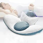 Coussin lombaire, coussin de dos avec fonction chauffante et massage vibrant, coussin orthop�dique, masseur ...