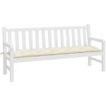 Coussin matelas assise dossier pour banc de balancelle jardin grand confort en tissu 180x50x7 cm blanc ...
