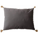 Coussin � pompons non d�houssable 50x70 cm pao - pao gris fonce