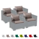 Grand soleil ? coussins de rechange imperm�ables pour salon de jardin ? set de 4 coussins d'assise et ...