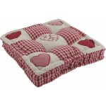 Coussin rouge motifs coeurs Coussin rouge motifs coeurs