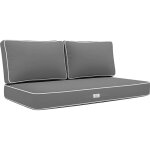 Coussins salon jardin premium d�houssable 100x50cm gris fonc�