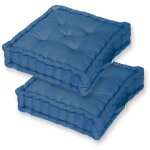 Coussin de sol lot de 2 - 60 x 60 cm bleu petrole