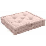 Coussin de sol garni - 50 x 50 cm - 100 % coton - vieux rose