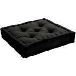 Coussin de sol garni - 50 x 50 cm - 100 % coton - noir