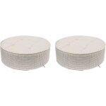 Coussin de sol rond carreaux diam 50cm - lot de 2