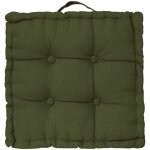 Coussin de sol en coton vert kaki 40 x 40 cm - atmosphera