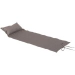 Coussin de transat enroulable adiya taupe 180x60cm en polyester - hespride