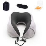 Coussin de voyage, oreiller de voyage mousse � m�moire de forme, coussin de support cervical pour avion ...