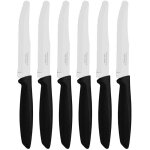 Couteaux dentel�s � viande bout rond, plenus, noir, 6 unit�s