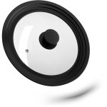 Couvercle pour casseroles, en verre avec rebord dgrad en silicone, casseroles et poles, noir - relaxdays ...