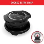 Couvercle extra crisp - moulinex - cookeo - noir - 4 programmes - cuisson automatique