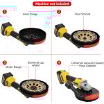 Couvercle pour meuleuse d'angle 150 mm, avec raccord pour aspirateur + disque de meulage diamant pour ...