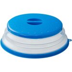 Couvercle pliable pour micro - ondes (26 cm) avec crochet pour fruits, l�gumes et aliments - bleu