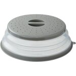 Couvercle pliable pour micro - ondes (26 cm) avec crochet pour fruits, l�gumes et aliments - gris