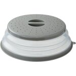 Couvercle pliable pour micro - ondes (26 cm) avec crochet pour fruits, lgumes et aliments - gris
