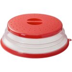 Couvercle pliable pour micro - ondes (26 cm) avec crochet pour fruits, lgumes et aliments - rouge