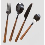 Couverts effet bois 16 pices priya sklum chrom