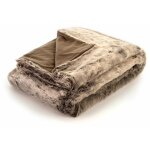 Icon - couverture bas de lit en fausse fourrure, 200cm x 150cm, beige vison, oeko - tex
